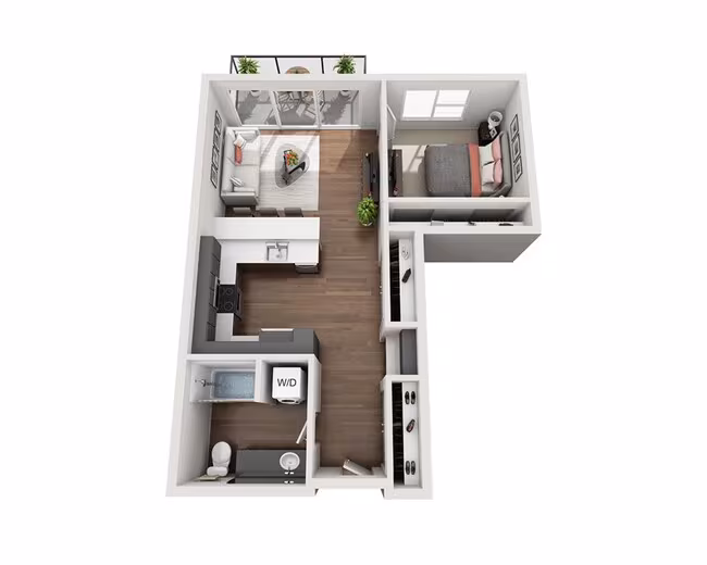 One Bedroom A1E 509 floor plan